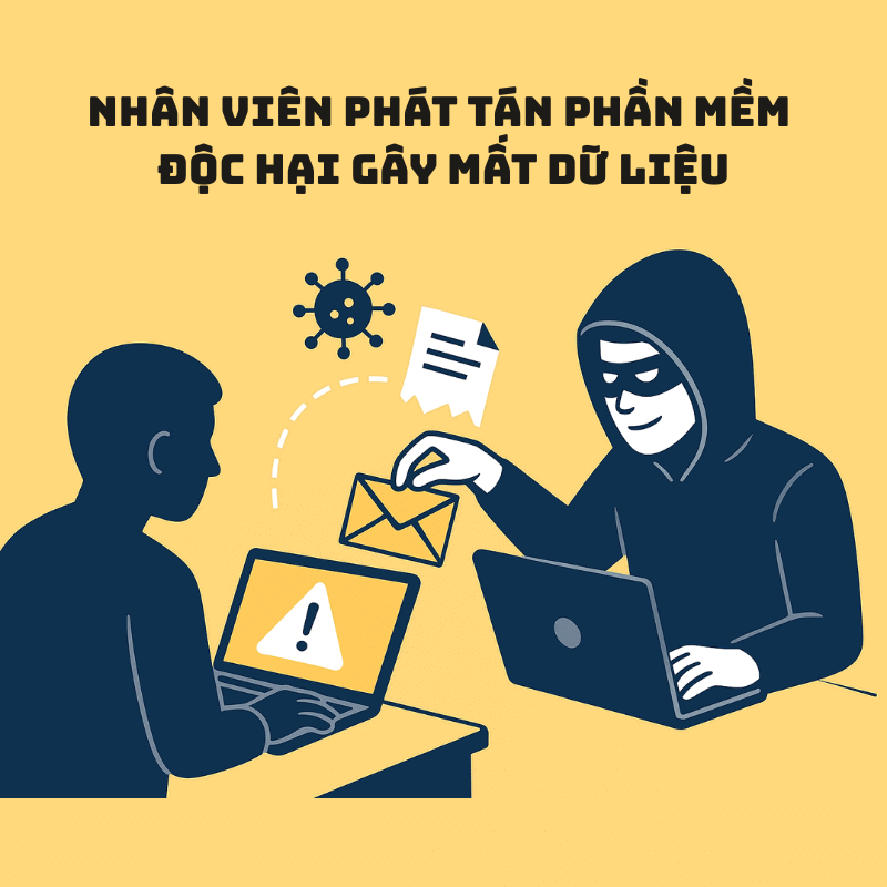 Rủi ro pháp lý khi nhân viên phát tán phần mềm độc hại gây mất dữ liệu
