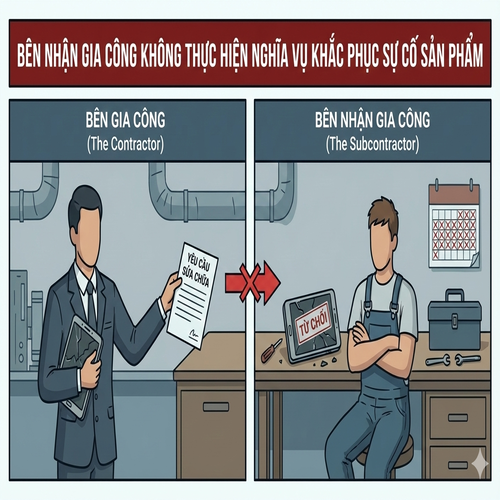 Tư vấn giải quyết khi bên nhận gia công không thực hiện nghĩa vụ khắc phục sự cố sản phẩm