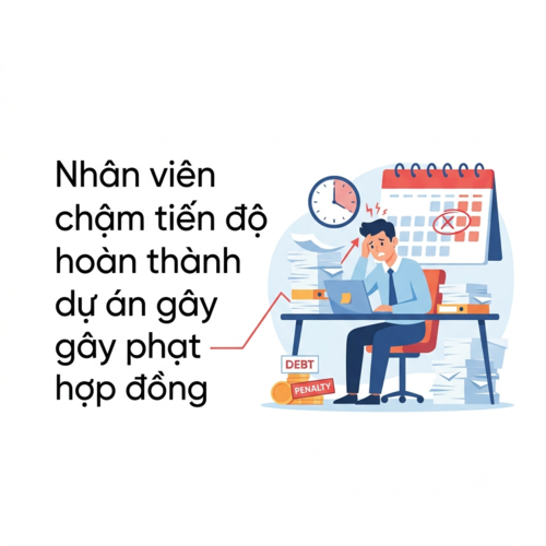 Tư vấn pháp lý khi nhân viên chậm tiến độ hoàn thành dự án gây phạt hợp đồng