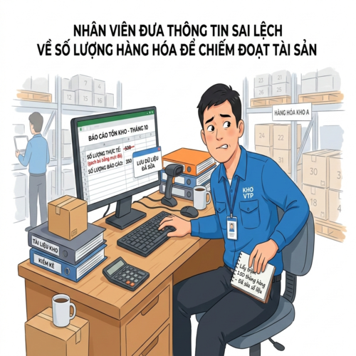 Xử lý nhân viên đưa thông tin sai lệch về số lượng hàng hóa để chiếm đoạt tài sản