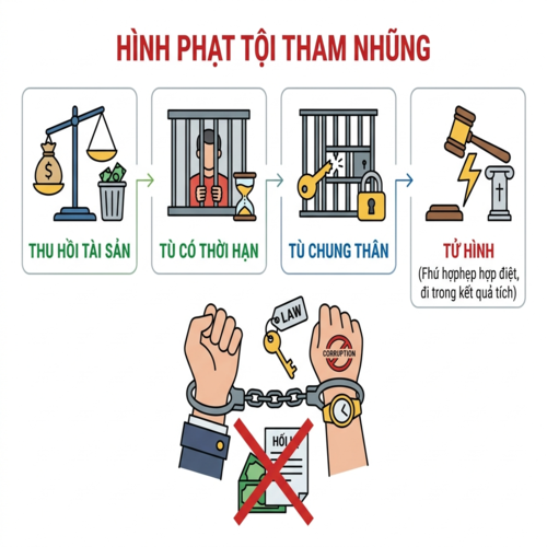 Hình phạt tội tham nhũng theo quy định của Bộ luật Hình sự