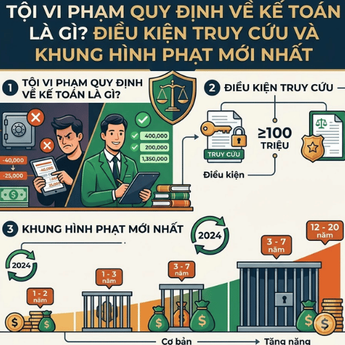 Tội vi phạm quy định về kế toán là gì? Điều kiện truy cứu và khung hình phạt mới nhất