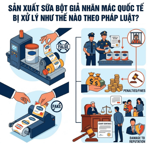 Sản xuất sữa bột giả nhãn mác quốc tế bị xử lý như thế nào theo pháp luật?