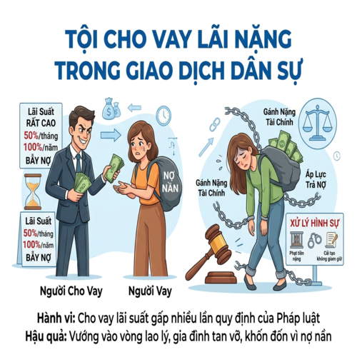 Trách nhiệm hình sự của tội cho vay lãi nặng trong giao dịch dân sự