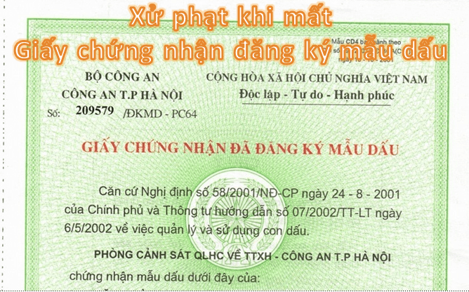 Hồ sơ và thủ tục xin cấp lại giấy chứng nhận đăng ký mẫu dấu