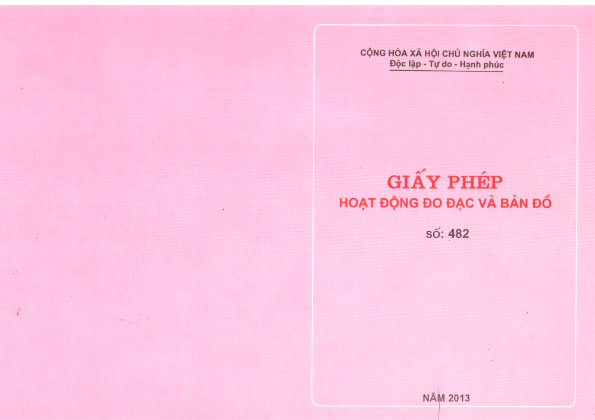 Mẫu giấy phép kinh doanh dịch vụ đo đạc và bản đồ.