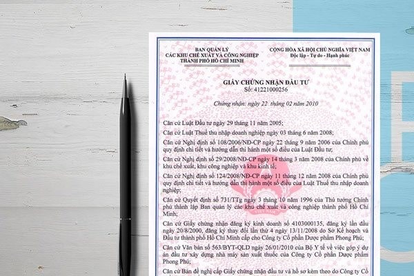 Thủ tục bổ sung ngành nghề trên giấy chứng nhận đăng ký đầu tư