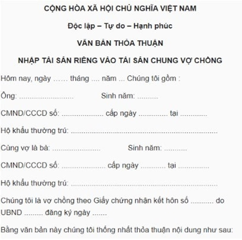 Giải đáp một số câu hỏi liên quan đến nhập tài sản riêng thành tài sản chung vợ chồng