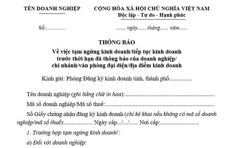 Giải đáp các câu hỏi liên quan đến tạm dừng kinh doanh hợp tác xã