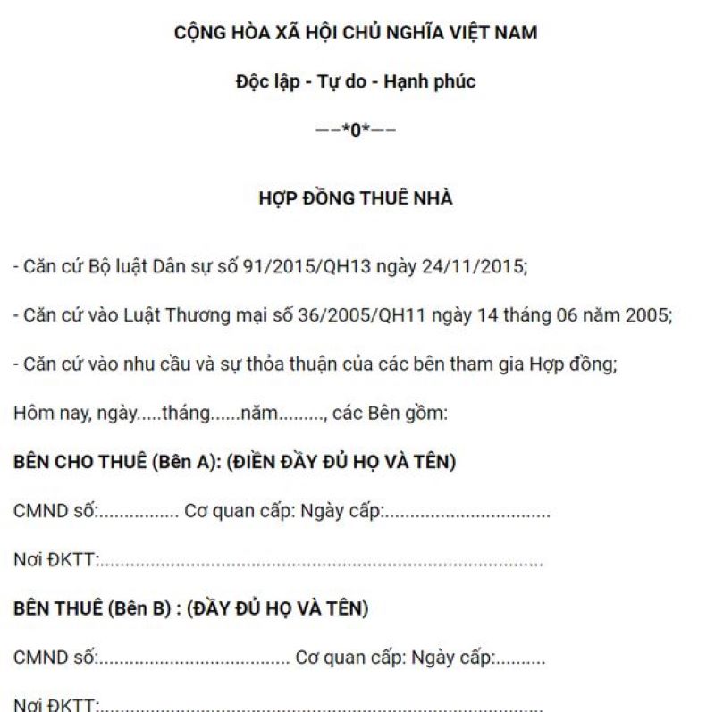 Hợp đồng cho thuê tài sản là gì?