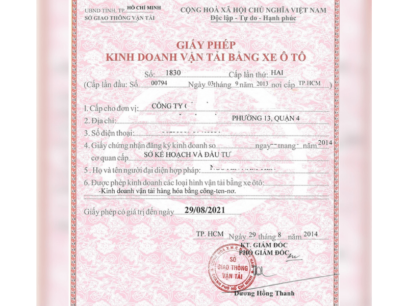 Thu hồi giấy phép kinh doanh vận tải như thế nào?
