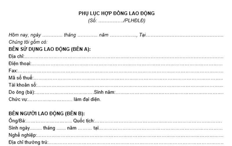 Một số thắc mắc về phụ lục hợp đồng lao động