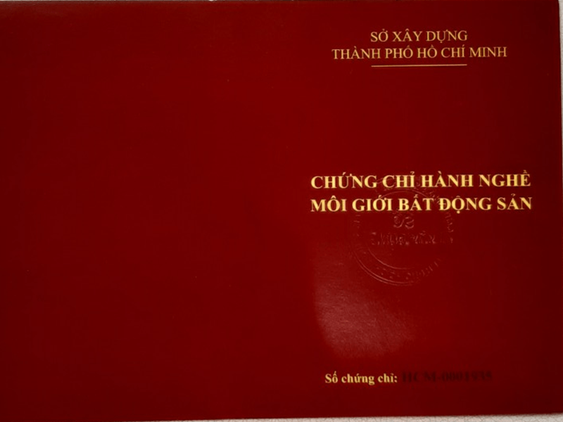 chứng chỉ hành nghề bất động sản