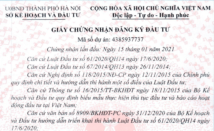 Giấy chứng nhận đăng ký doanh nghiệp.