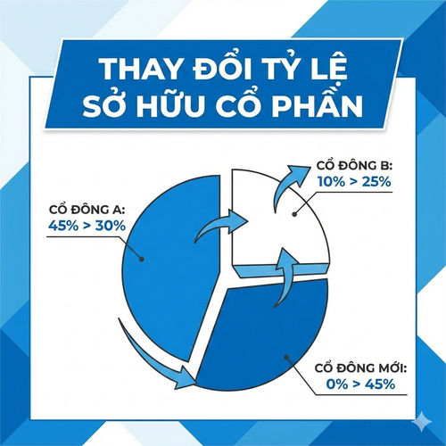 Quy định pháp luật liên quan đến thay đổi tỷ lệ sở hữu cổ phần
