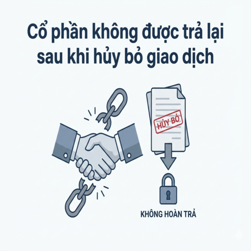 Quy định pháp luật liên quan đến cổ phần không được trả lại sau khi hủy bỏ giao dịch