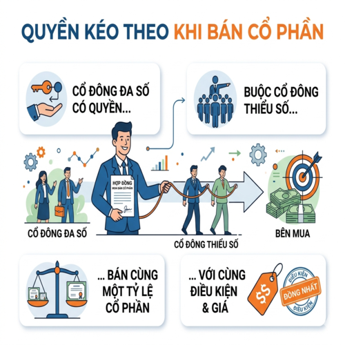 Quy định pháp luật liên quan đến quyền kéo theo khi bán cổ phần