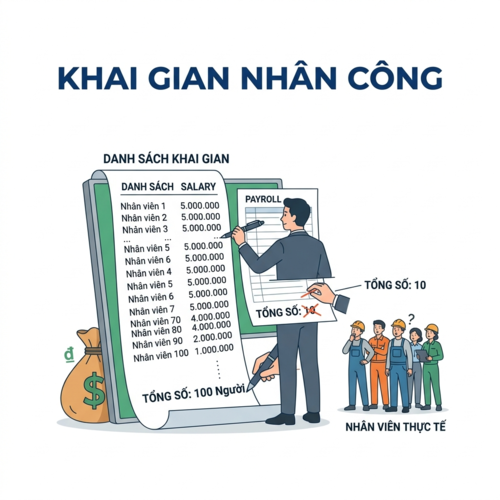 Khai gian nhân công khi đăng ký thuế