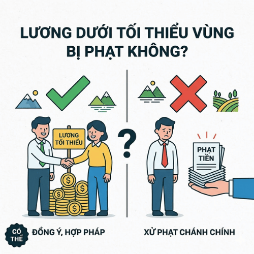 Doanh nghiệp trả mức lương thấp hơn lương tối thiểu vùng có bị xử phạt theo quy định pháp luật hiện hành không?