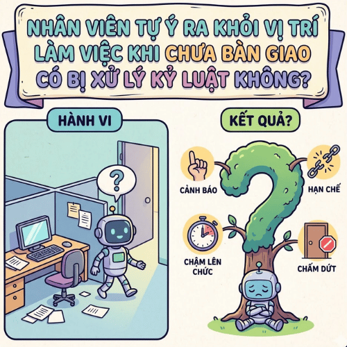 Nhân viên tự ý ra khỏi vị trí làm việc khi chưa bàn giao có bị xử lý kỷ luật không?