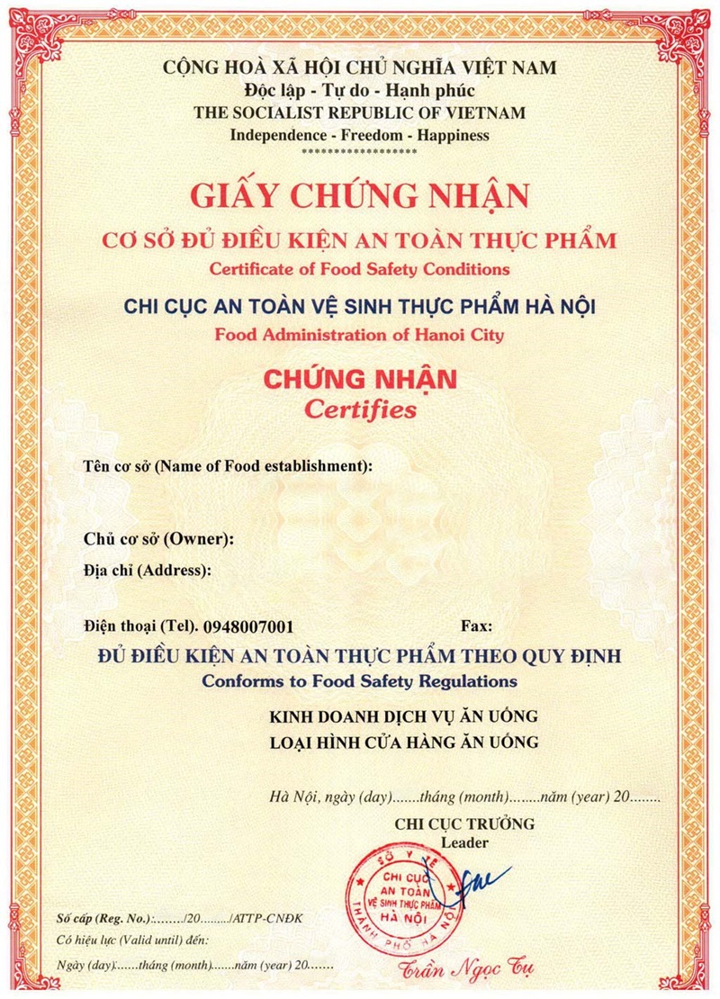  Dịch vụ tư vấn và thực hiện các thủ tục liên quan đến kinh doanh nông sản tươi