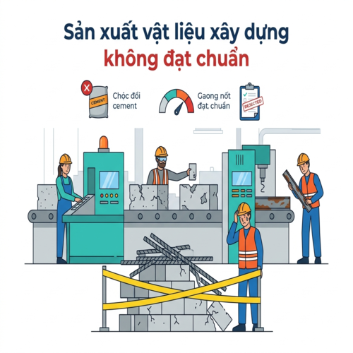 Quy định pháp luật về sản xuất vật liệu xây dựng không đạt chuẩn