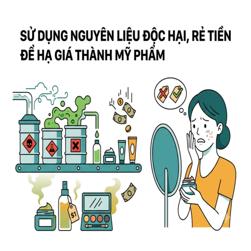 Xử lý hành vi sử dụng nguyên liệu độc hại, rẻ tiền để hạ giá thành mỹ phẩm