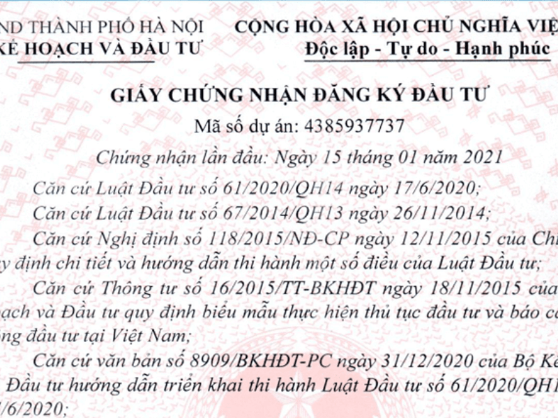 Thủ tục thành lập nhà máy sản xuất có vốn đầu tư nước ngoài