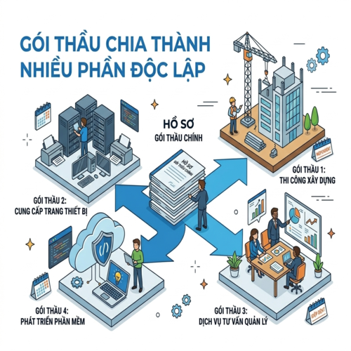 Quy định pháp luật liên quan về gói thầu chia thành nhiều phần độc lập