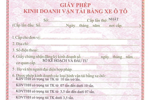 Điều kiện kinh doanh vận tải hàng hóa bằng xe ô tô.