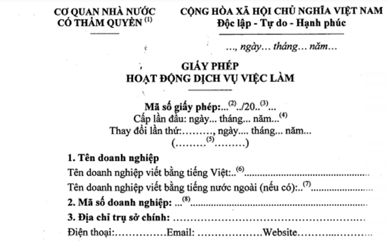 Điều kiện cấp giấy phép hoạt động dịch vụ việc làm