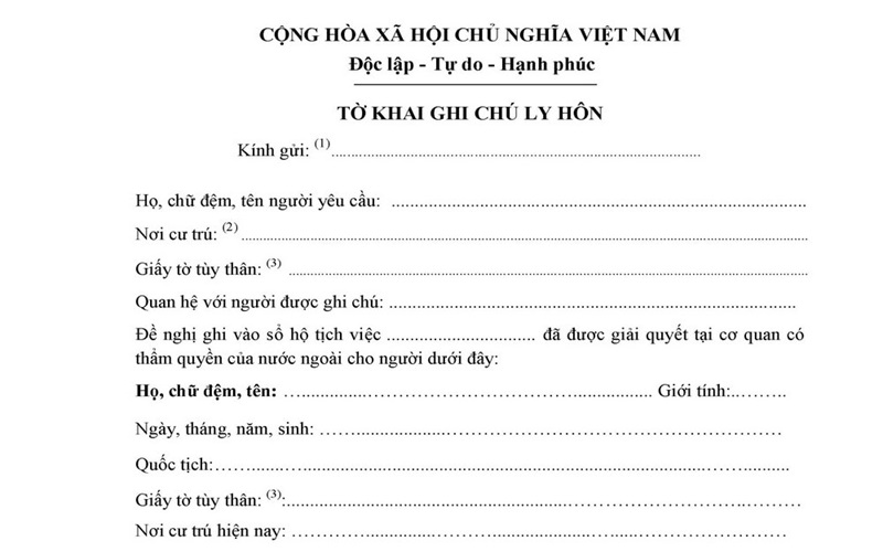 Các câu hỏi thường gặp về ghi chú ly hôn