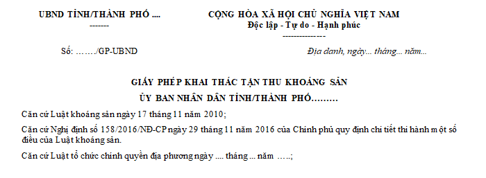 Giấy phép khai thác tận thu khoáng sản là gì?