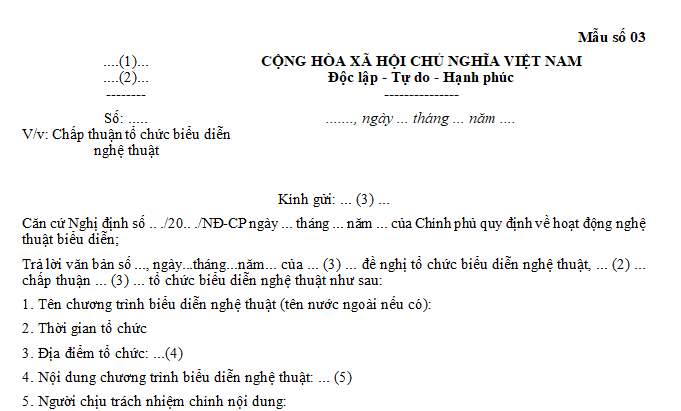 Cơ quan có thẩm quyền cho phép tổ chức sự kiện âm nhạc