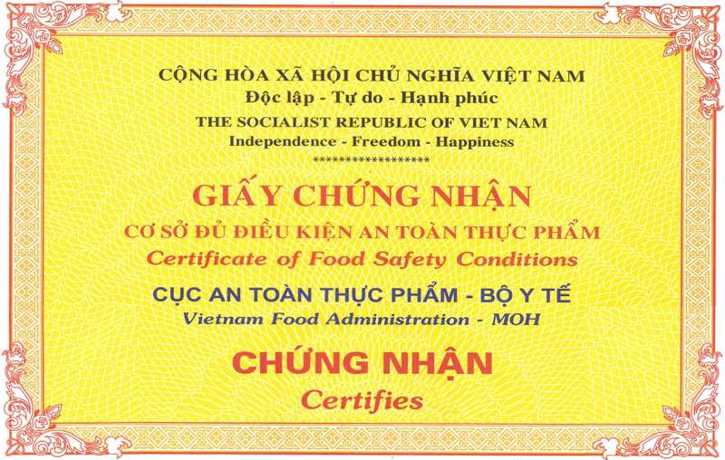 Nhu cầu xin Giấy xác nhận kiến thức về an toàn thực phẩm