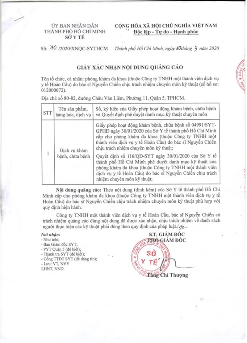 Cơ quan nào có quyền cấp Giấy xác nhận nội dung quảng cáo dịch vụ khám bệnh, chữa bệnh?