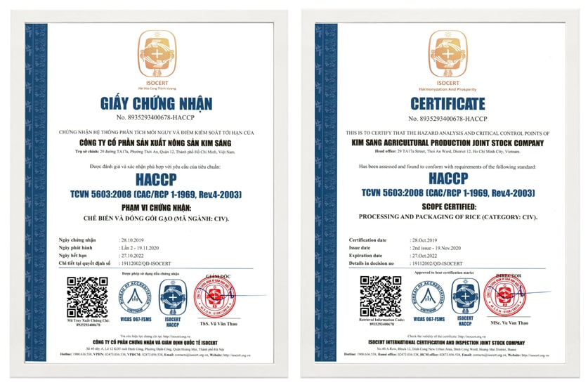 Sự cần thiết của Giấy chứng nhận hệ thống phân tích mối nguy và điểm kiểm soát tới hạn