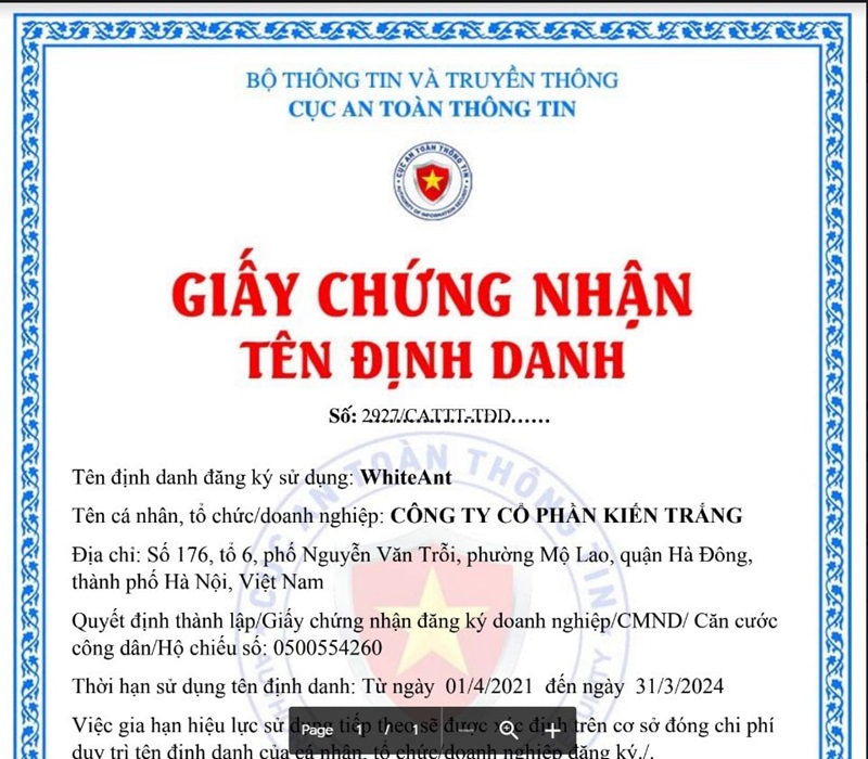 Sự cần thiết của giấy chứng nhận tên định danh hiện nay