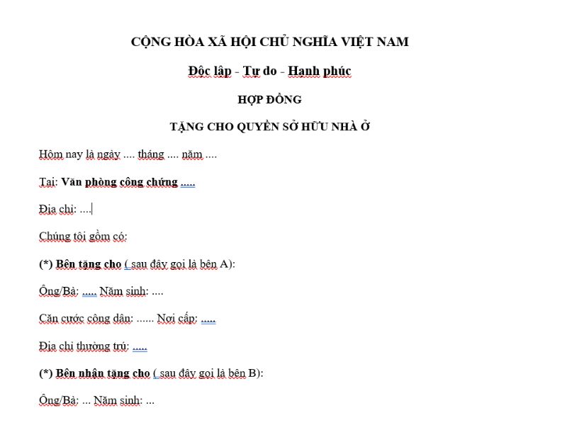 Hợp đồng tặng cho quyền sở hữu nhà ở có cần phải công chứng không?