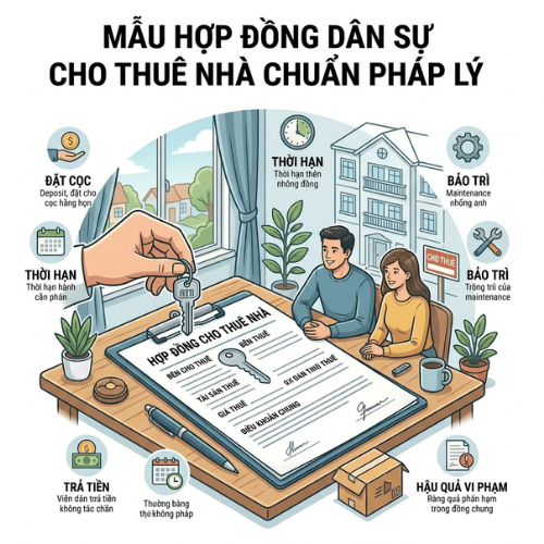 Mẫu hợp đồng dân sự cho thuê nhà chuẩn pháp lý