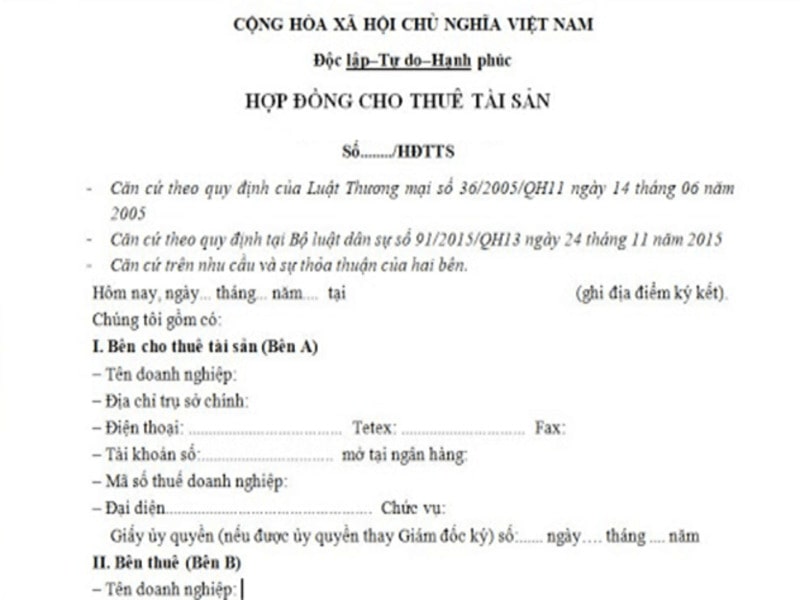 Hợp đồng thuê tài sản gắn liền với đất theo quy định pháp luật